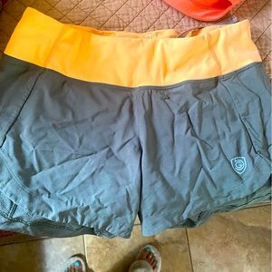 Gray Goal Five running shorts